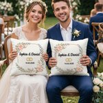 Personalisierte Nachahmung Stickerei Hochzeit Ringe weiches Kissen Abdeckung mit Namen und Datum Hochzeit Jahrestag Geschenk für Paare Newlyweds