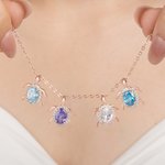 Personalized 1-6 Sea Turtle Birthstones Zircon Sterling Silver Necklace Dainty Jewelry Birthday Anniversary Gift for Women Turtle Lovers