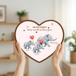 Personlig Never Forget How Much We Love You Elephant Heart Wooden Decoration med navn Morsdag Bursdagsgave til mamma bestemor