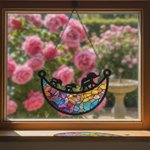 Personalisieren Sie Elefant Mama und Kinder mondförmig Acryl Suncatcher mit Namen Fenster hängen Home Decor Muttertag Geschenk für Mama Oma