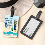 Personalised 3D Cartoon Travel Character Luggage Tag with Name Travel Accessories Birthday Gift for Family Friends Travel Lovers