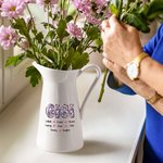 Personalized Retro Floral Title Ceramic Flower Vase with 1-12 Names Home Decor Birthday Mother's Day Gift for Mom Grandma Woman