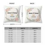 Personalisierte Nachahmung Stickerei Hochzeit Ringe weiches Kissen Abdeckung mit Namen und Datum Hochzeit Jahrestag Geschenk für Paare Newlyweds