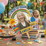 Gepersonaliseerde afstudeerwaaier met naam van de klas van 2026 Afstudeerfeest Cadeau voor afgestudeerden