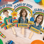 Gepersonaliseerde afstudeerwaaier met naam van de klas van 2026 Afstudeerfeest Cadeau voor afgestudeerden