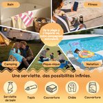 Serviette de plage personnalisée avec personnage de dessin animé et nom - Cadeau vacances pour amis nageurs