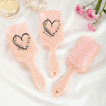 Personalized 1-6 Birth Flowers Long Handle Paddle Brush with Name and Ribbon Mother's Day Birthday Gift for Mother Grandma