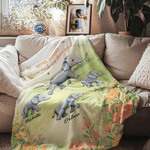 Personnalisé Fleur de Printemps Cartoon Elephant Douce Couverture avec Nom Décoration Maison Cadeau de Fête des Mères pour Maman Grand-mère