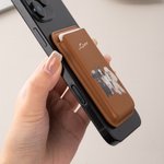 Personlig oljemaleri stil kjæledyrfoto PU lær iPhone MagSafe kortholder med navn Daglig bruk Jubileum bursdagsgave til kjæledyrelsker