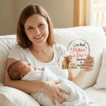 Gepersonaliseerd Onze Eerste Moederdag Schattige Hooglandse Koe Hartvormige Acrylplaat met Naam Bureaudecor Moederdag Verjaardagscadeau voor Mama