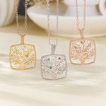 Personalized Dainty Family Tree Necklace with 1-8 Birthstones Exquisite Jewelry Mother's Day Birthday  Gift for Mom Grandma