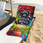 Serviette de plage surdimensionnée à séchage rapide avec nom Fête de la plage, piscine, vacances d'été Cadeau pour Gamer Kid