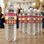 Personalisierte Herzlichen Glückwunsch Klasse von 2026 Wasserflasche Etikett Aufkleber mit Namen und Jahr Satz von 10 Graduierung Party Geschenk für Absolventen