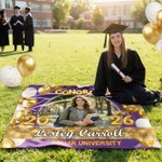 Personalisierte Gratulation Foto bunte Luftballons glitzernde Banner mit Namen und Schulnamen Abschlussfeier Party Geschenk für Klasse von 2026 Absolventen
