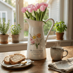 Personalisierte 1-6 Geburt Blumen Keramik Blumenvase mit Namen Text und Titel Muttertag Geburtstag Geschenk für Oma Mom