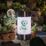 Personalized Dog Cat Pet Photo Waterproof Solar Garden Light with Name Pet Sympathy Memorial Gift for Pet Lovers Owners