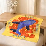 Foulard Carré en Satin Personnalisé avec Motif Art Océan Multicolore Baleine Méduse et Nom Accessoire de Voyage Fête Cadeau pour Femme