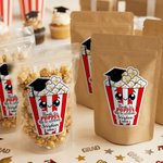 Personalisierte Dank für Poppin durch zu feiern Popcorn Aufkleber Etiketten mit Namen Graduierung Party Gunst für Absolventen Freunde