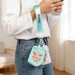 Personalized Cute Highland Cow Birth Flower Wristband Wallet with Name Mother's Day Birthday Gift for Women