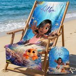 Toalla de playa personalizada de microfibra secado rápido con personaje animado 3D y nombre regalo de cumpleaños y playa para niños y adultos
