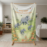 Personnalisé Fleur de Printemps Cartoon Elephant Douce Couverture avec Nom Décoration Maison Cadeau de Fête des Mères pour Maman Grand-mère
