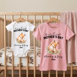 Personalized Our First Mother's Day 100% Cotton T-shirt Baby Bodysuit with Name Birthday Mother's Day Gift for Baby Mother