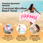 Personalisierte Muticolor Schachbrett schnell trocken überdimensioniert Mikrofaser Strandtuch mit Namen Travel Essentials Beach Party Geschenk für Familie Freund