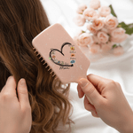 Personalized 1-6 Birth Flowers Long Handle Paddle Brush with Name and Ribbon Mother's Day Birthday Gift for Mother Grandma