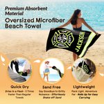 Personalised Firefighting Element Oversized Quick Dry Beach Towel with Name Beach Travel Essentials Father's Day Birthday Gift for Firefighter Dad