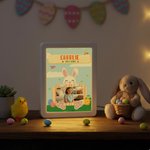 Henkilökohtainen pääsiäisaiheinen söpö Bunny LED peili valokuvakehys nimellä Home Decor pääsiäislahja lapsille Teini-ikäisille