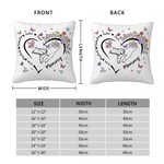 Personalizzato Cuore contorno mano a mano floreale morbido cuscino di copertura con nome Home Decor Festa della mamma regalo di compleanno per la mamma proprietario di animali domestici