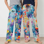Pantalon de pyjama à cordon avec nom coloré Cadeau d'anniversaire pour les femmes et les amis