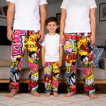 Personalised Graffiti-Art Design Kid Woman Man Pyjama Bottoms with Colourful Name and Drawstring Daily Wear Birthday Gift for Kids Family