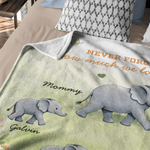 Personnalisé Fleur de Printemps Cartoon Elephant Douce Couverture avec Nom Décoration Maison Cadeau de Fête des Mères pour Maman Grand-mère