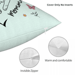 Personalizzato Cuore contorno mano a mano floreale morbido cuscino di copertura con nome Home Decor Festa della mamma regalo di compleanno per la mamma proprietario di animali domestici