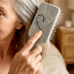 Personalized 1-6 Birth Flowers Long Handle Paddle Brush with Name and Ribbon Mother's Day Birthday Gift for Mother Grandma