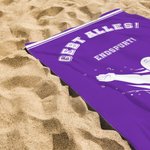 Personalisiertes Strandtuch mit Schwimm-Silhouette | mit Wunschtext und Namen | in 2 Größen erhältlich | Geburtstag Geschenk für Schwimmbegeisterte