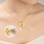 Personlig fødselssteiner hjerte fotolås halskjede med navn bursdag morsdagsgave til kvinner bestemor mamma