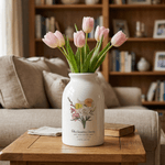 Personalisierte 1-6 Geburt Blumen Keramik Blumenvase mit Namen Text und Titel Muttertag Geburtstag Geschenk für Oma Mom