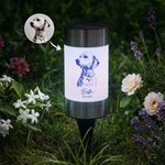 Personalized Dog Cat Pet Photo Waterproof Solar Garden Light with Name Pet Sympathy Memorial Gift for Pet Lovers Owners