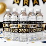 Personalisierte Herzlichen Glückwunsch Klasse von 2026 Wasserflasche Etikett Aufkleber mit Namen und Jahr Satz von 10 Graduierung Party Geschenk für Absolventen