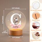 Personalized Fantasy Star Cloud Cute Forest Animal Initial Name LED Night Light with Wooden Base Nursery Decor Birthday Baby Shower Gift for Kids