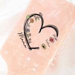 Personalized 1-6 Birth Flowers Long Handle Paddle Brush with Name and Ribbon Mother's Day Birthday Gift for Mother Grandma