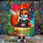 Graffiti Personalizado Animal Gamer Manta Suave con Nombre Decoración del Hogar Uso Diario Regalo de Cumpleaños para Amigos Gamers