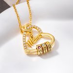 Personalisierte Halskette mit aufklappbarem Herzanhänger | mit 1–5 Namensringen und Geburtssteinen | Muttertag Geburtstag Geschenk für Mama