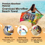 Serviette de plage surdimensionnée à séchage rapide avec nom Fête de la plage, piscine, vacances d'été Cadeau pour Gamer Kid