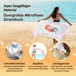 Personalisiertes Strandtuch mit Meerestier oder Meerjungfrau | Namen-Wortwolke | schnelltrockend | Sommer Urlaub Alltag Geburtstag Geschenk für Kinder