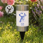 Personalized Dog Cat Pet Photo Waterproof Solar Garden Light with Name Pet Sympathy Memorial Gift for Pet Lovers Owners