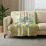 Personnalisé Fleur de Printemps Cartoon Elephant Douce Couverture avec Nom Décoration Maison Cadeau de Fête des Mères pour Maman Grand-mère