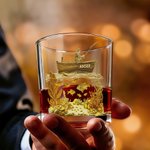 Personalized Fishing Theme Old-Fashioned 10 oz Whiskey Glass with Name Daily Use Father's Day Birthday Gift for Men Fishing Enthusiasts